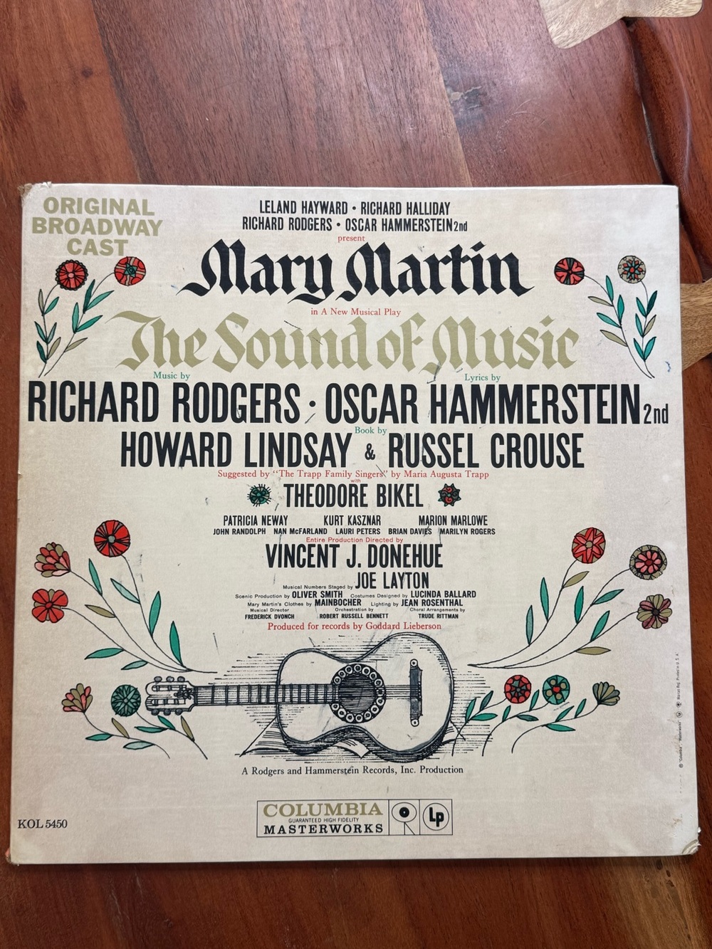 Vintage 1959 The Sound of Music Original Broadway Cast Vinyl LP Columbia Six-Eye